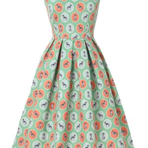 Amanda Green Framed Dalmatian Sleeveless Dress
