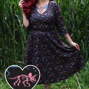 Billie Black Dinosaur Fossil Dress