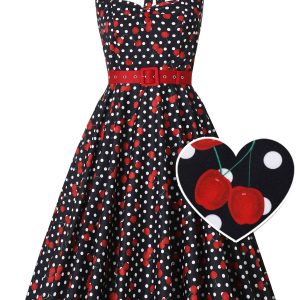 Daisy Rockabilly Cherry Halter Dress