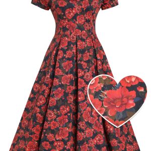 Lily Black Rose Off Shoulder Dress