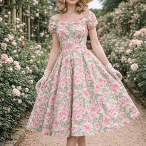 Lily Pink Floral Off Shoulder Dress