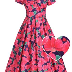 Lily Pink Orchid Off Shoulder Dress