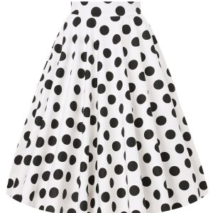 Maisie Monochrome Polka Dot Full Circle Midi Skirt