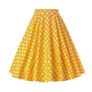 Maisie Yellow Polka Dot Full Circle Midi Skirt