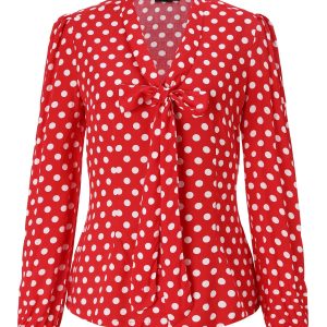 Margaret Retro Red Polka Dot Blouse
