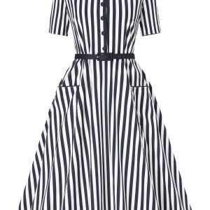 Penelope II Blue & White Striped Shirt Dress