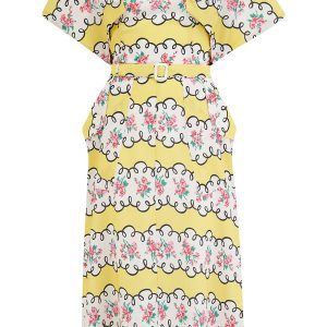 Ayda 2pc Dress & Detachable Shrug Bolero Set In Daydream Print