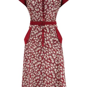 Casey Dress in Wine Whisp Print