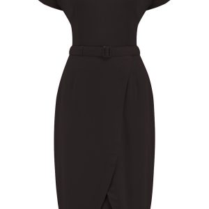 Dita V Neck Sheath Dress in Black