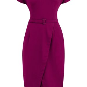 Dita V Neck Sheath Dress in Plum