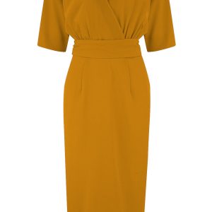 Evelyn Wiggle Dress in Mustard