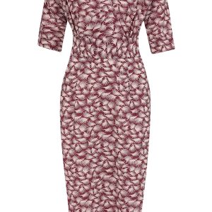 Evelyn Wiggle Dress in Wine Whisp