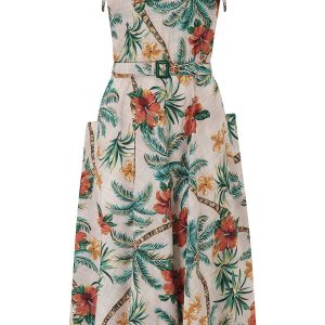 Suzy Sun Dress in Tiki Palm From 50s