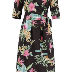 Vivien Full Wrap Dress in Black Honolulu