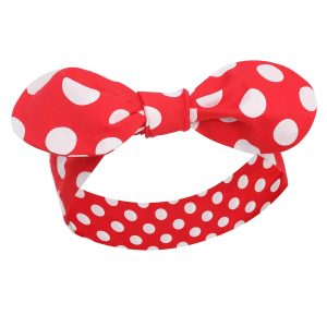 Quirky Headband in Red & White Polka Dot Print