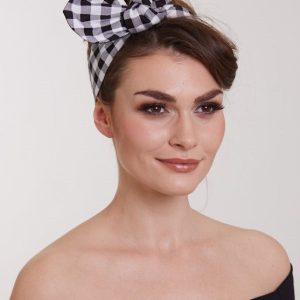 Headband In Black And White Gingham